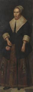 KAMPER Godaert 1614-1679,Jeune femme en pied tenant une rose,Etienne de Baecque FR 2020-01-24