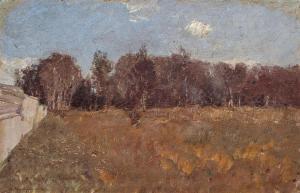 KAMPMANN Gustav 1859-1917,Fields and Birch Trees on the Outskirts,Van Ham DE 2023-11-17