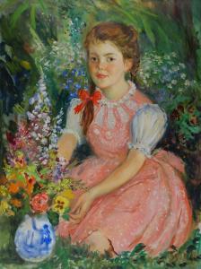 KANAREK Eliasz 1901-1969,Dziewczynka w różowej sukieneczce,Rempex PL 2024-01-24