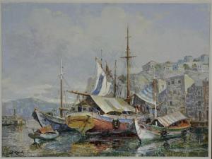 KANAS Antonis 1915-1995,Harbor Scene with Sailing Boats,Weschler's US 2014-02-28