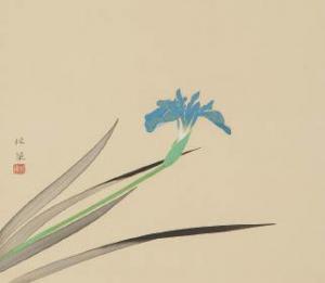 Kanashima Keika 1892-1974,Iris,Mainichi Auction JP 2023-01-13