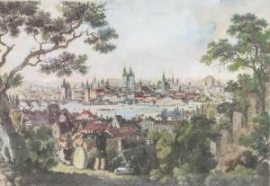 KANDLER Wilhelm,Historical view of Prague across the Vltava River,c.1850,888auctions 2018-03-01