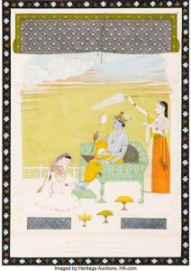 KANGRA SCHOOL,Radha Massaging Krishna's Feet,1815,Heritage US 2020-06-25