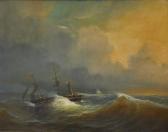 KANNEMANS Christiaan Cornelis 1812-1884,Navire dans la tempête,1851,Mercier & Cie FR 2020-05-03