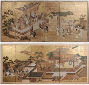 KANO SCHOOL,Six-Panel Screens 
Japanese,Brunk Auctions US 2011-01-08