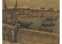 KANOKOGI Takeshiro 1874-1941,Harbor view,1917,Mainichi Auction JP 2020-01-17