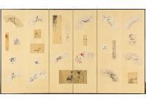 KANSAI Mori 1814-1894,Japanaese folding screen,Mainichi Auction JP 2019-06-08