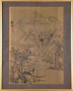 KANSAI Mori 1814-1894,un paysage de haute montagnes où est niché un temp,Conan-Auclair FR 2022-02-10