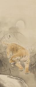 KANSETSU HASHIMOTO 1883-1945,Old tiger under moonlight,Mainichi Auction JP 2023-04-29