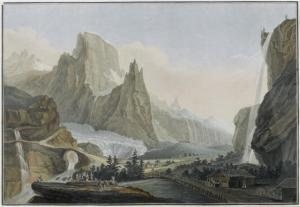KANTON BERN,Das grosse Panorama der Gletscher Ideal-Landschaft,1770,Galerie Koller CH 2012-03-26