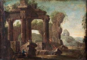 KAPELLER Joseph Anton 1761-1806,Cavalier près d'un temple en ruine,1771,Brissoneau FR 2013-02-27