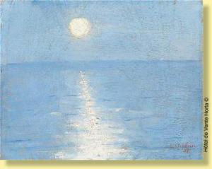 KAPLAN Ralph L 1940,Lever de lune en mer,1998,Horta BE 2008-04-22