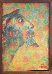 KAPLON Arie 1909-1995,Portrait of a bearded man in profile,Matsa IL 2018-01-03