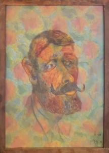 KAPLON Arie 1909-1995,Portrait of a man with a moustache,Matsa IL 2018-01-03