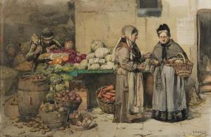 KAPPES Alfred 1850-1894,New York Vegetable Vendor,1880,Shannon's US 2006-10-26