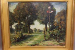 KAPPES Karl 1861-1943,HOME WITH GARDEN AND BIRD HOUSES,Apple Tree Auction Center US 2016-07-27