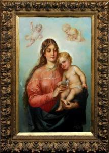 KAPUSY L,Madonna con bambino e angeli,1892,Estense Casa d'Aste IT 2017-02-25