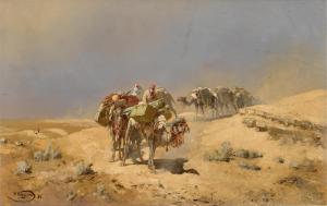 KARAZIN Nikolai Nikolaevich 1842-1908,Caravan in the Desert,1890,Sotheby's GB 2024-11-26