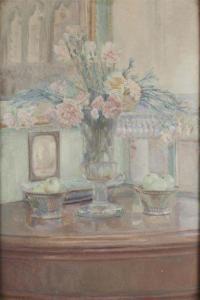 KARBOWSKY Adrien,Bouquet de fleurs et corbeilles de fruits sur une ,1917,Pescheteau-Badin 2019-03-01