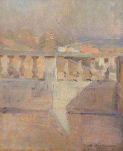 KARBOWSKY Adrien 1855-1945,Vue d\’une terrasse,Damien Leclere FR 2019-02-27