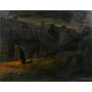 KARCZMAR Simon Natan 1903-1982,Nighttime townscape,Butterscotch Auction Gallery US 2023-11-19