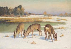 Karel Havlata 1885-1957,Deers in Snow,Palais Dorotheum AT 2017-11-25