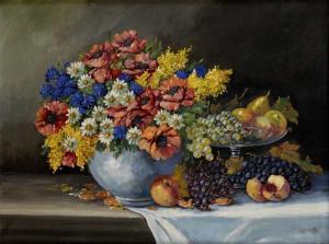 KAREL JANOVSKY JAN 1869-1931,Zátišie s kvetmi a ovocím,1900,Soga SK 2007-11-27