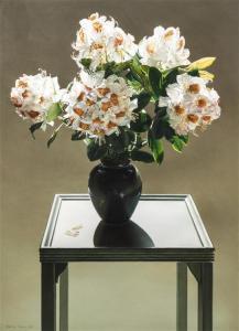 Karen Horn 1946,Table and Flowers (Rhododendrons),Hindman US 2014-12-11