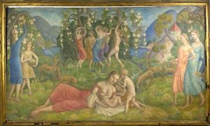 KARFUNKLE David 1880-1959,idyllic scene with classical figures in a landscap,CRN Auctions 2021-10-24