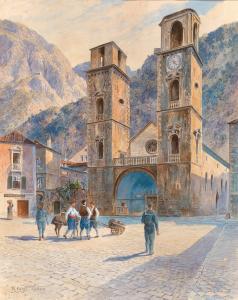KARGL Rudolf 1878-1942,The Cathedral of Saint Tryphon in Kotor,Palais Dorotheum AT 2022-04-20
