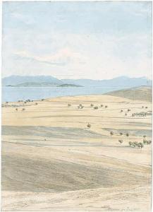 KARL GRAF VON SPRETI 1806-1864,Landschaft bei Megara,1835,Galerie Bassenge DE 2015-05-29