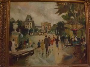 KARLSHEN Rose,French street scene with figures and fairground ride,Keys GB 2016-11-14