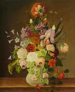 KARNER Othmar 1910,Natures mortes aux fleurs et insectes,Aguttes FR 2013-12-19