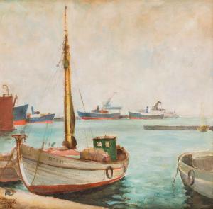 KARNIEJ Edward 1890-1942,Port view from Gdynia,1934,Desa Unicum PL 2021-06-10