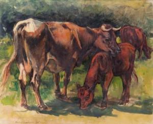 KARNIEWSKI Stanislaw 1901-1948,Cows on the meadow,1935,Desa Unicum PL 2018-02-22