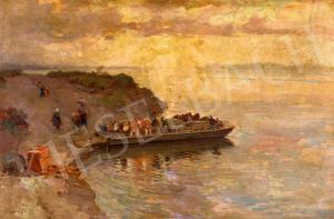 KARPATHY Eugen 1870-1950,Crossing with the Ferry,Kieselbach HU 2023-05-22