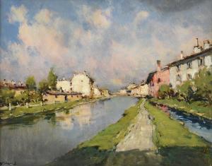 KARPOFF Ivan 1898-1970,Riflessi nel canale,Meeting Art IT 2024-04-20