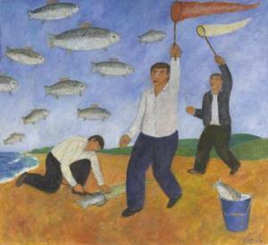 KARPOV Andrei 1959,La chasse aux poissons,Europ Auction FR 2013-01-16
