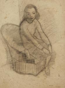 KARS Georges 1882-1945,Dessin de femme assise,1940,Tajan FR 2019-02-13