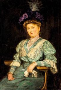 KARVALY Mor 1860-1899,Hölgy fehér kesztyűvel,Nagyhazi galeria HU 2019-12-03