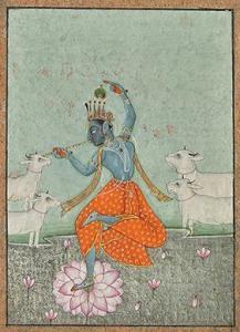 KASAM AHMED,DANCING KRISHNA WITH COWS,1828,Saffronart India IN 2017-03-09
