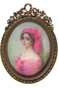 KASATKINE Nikolaï Alekséevitch 1859-1930,Femme à la coiffe rose,Boisgirard & Associés FR 2008-03-26