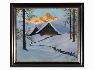 KASBERGER Karl 1891-1969,Alpine Pasture in Winter,Auctionata DE 2015-05-19