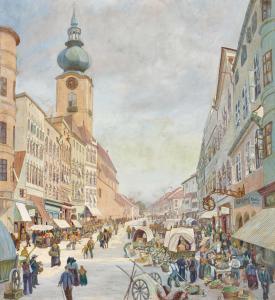 KASBERGER Karl 1891-1969,"Wels Stadtplatz",Palais Dorotheum AT 2013-05-15