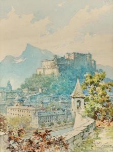 KASPAR Paul 1891-1953,A view of Hohensalzburg fortress,Palais Dorotheum AT 2024-03-28