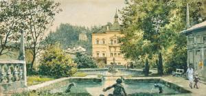 KASPAR Paul 1891-1953,In the park of Hellbrunn palace,1925,Palais Dorotheum AT 2024-03-28