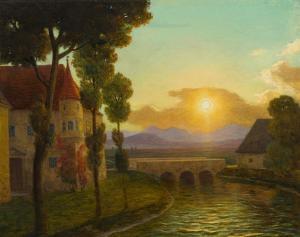 KASPARIDES Eduard 1858-1926,Sonnenuntergang in der alten Vorstadt,im Kinsky Auktionshaus 2023-11-27