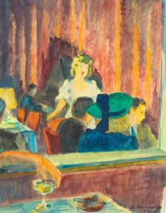 KASSKOFF Anatole Rene 1898,Scene in a bar,1945,Galerie Koller CH 2017-06-28