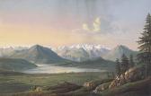 KASTEN Julius Elias 1774-1855,Blick vom Albis auf den Zuger See,Galerie Bassenge DE 2016-05-27