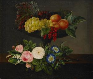 KASTRUP Emilie 1800-1800,Frukt och blomsterstilleben,1835,Stockholms Auktionsverket SE 2009-05-27